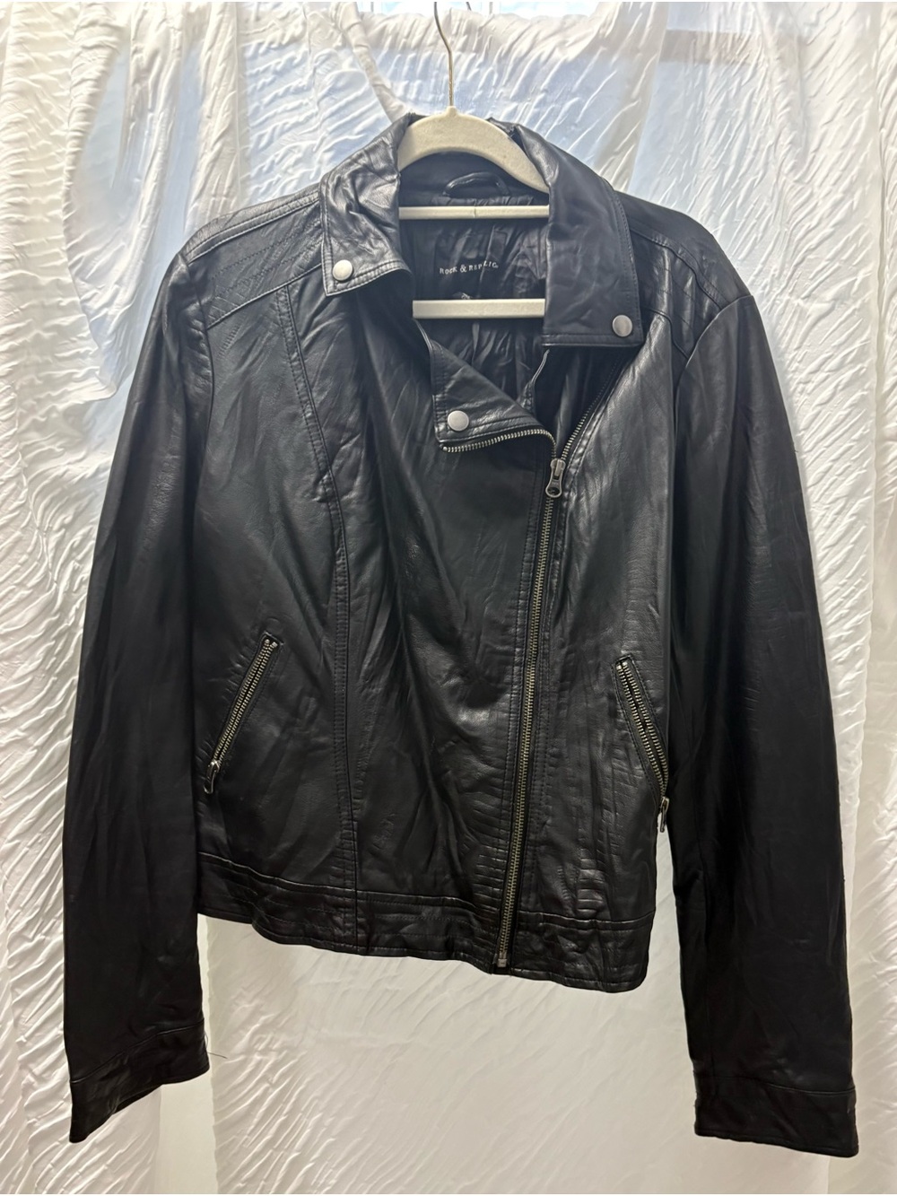Rock & Republic Black Leather Moto Jacket